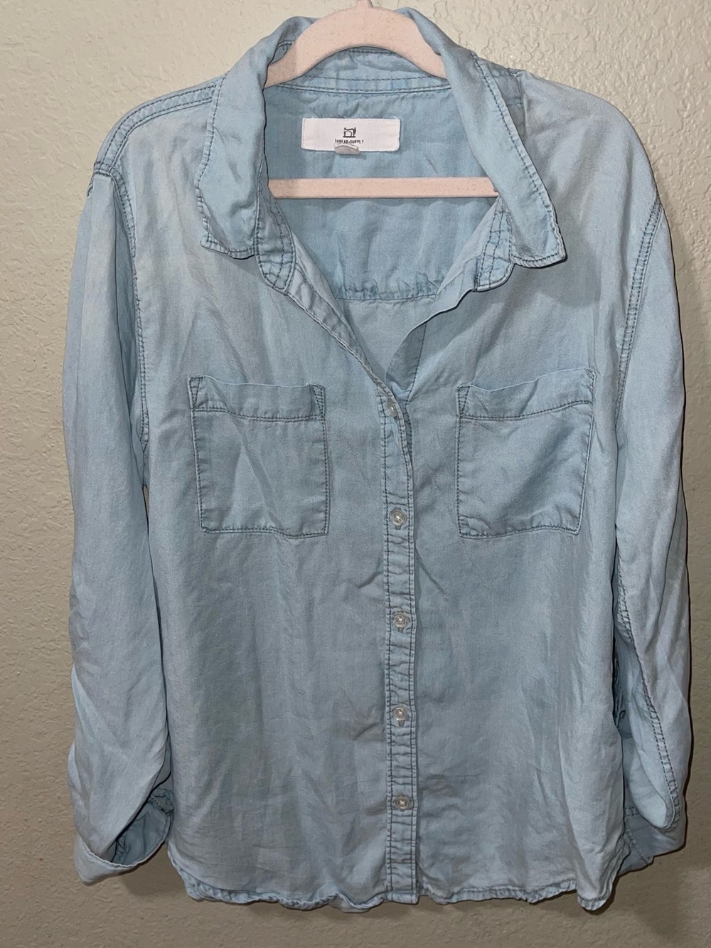 Thread & Supply Light Blue Casual Button-Down Shirt